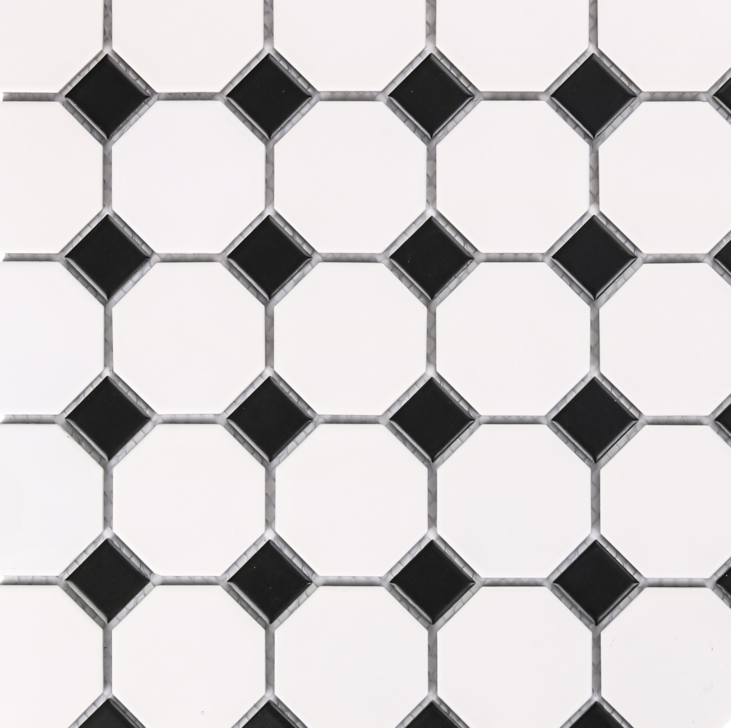 White Octagon With Black Dot