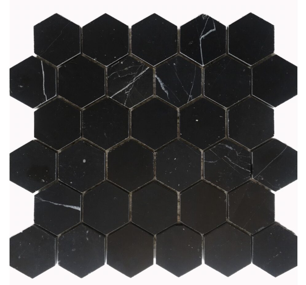 Nero Marquina Hexagon Mosaic Large